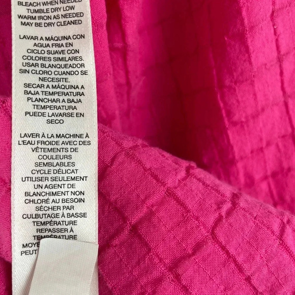 Chico's Bright Hot Pink Lightweight Zipper Jacket Roll Sleeve Size 8 - Picture 7 of 10